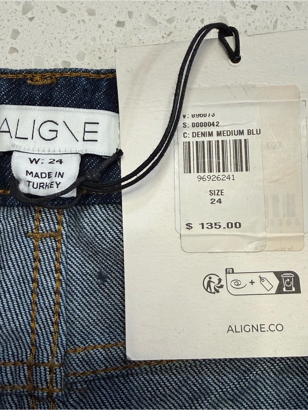 Aligne Miles Denim Culotte Jeans Dark Wash Wide Leg Size 24 NWT - Picture 3 of 14